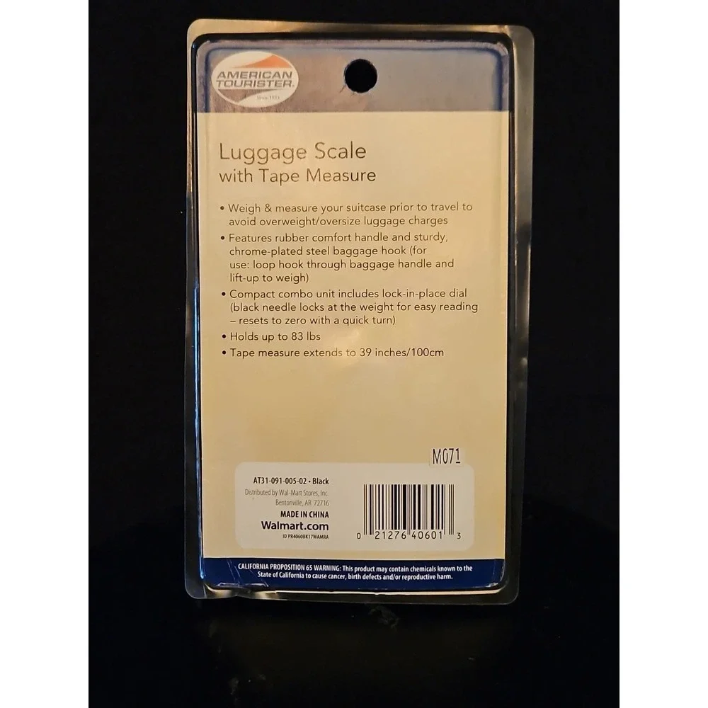 American Tourister Travel Luggage Scale with‎ Tape Measure and Hook  NIB